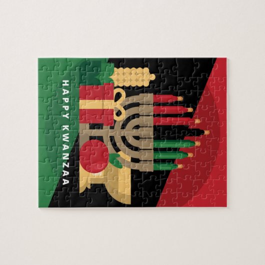 diagonale streep Happy Kwanzaa Legpuzzel (Horizontaal)