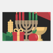 diagonale streep Happy Kwanzaa Rechthoekige Sticker (Voorkant)
