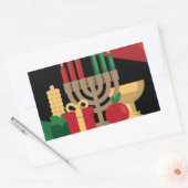 diagonale streep Happy Kwanzaa Rechthoekige Sticker (Envelop)