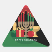 diagonale streep Happy Kwanzaa Sticker (Voorkant)