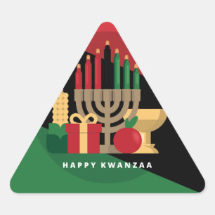 diagonale streep Happy Kwanzaa Sticker