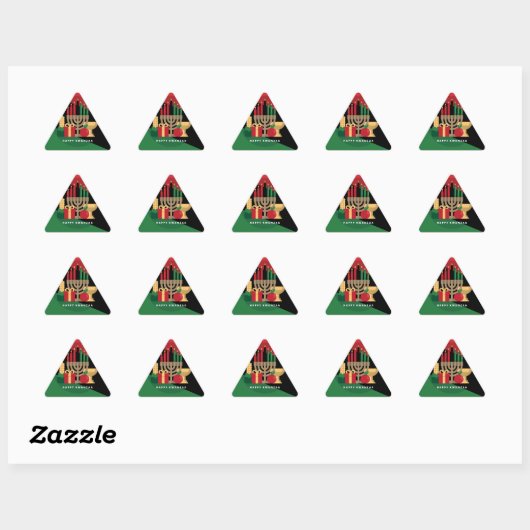diagonale streep Happy Kwanzaa Sticker (Vel)