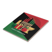 diagonale streep Happy Kwanzaa Tegeltje (Zijkant)