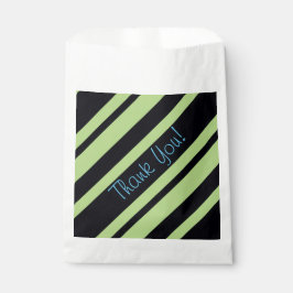 Diagonale streep met groen bedankzakje