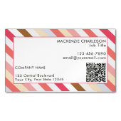 Diagonale Streep Moderne QR Code Magnetisch Visitekaartje (Voorkant)