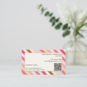 Diagonale Streep Moderne QR Code Visitekaartje (Staand voorkant)
