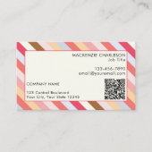 Diagonale Streep Moderne QR Code Visitekaartje (Voorkant)