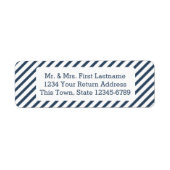 Diagonale streep Navy blauw Etiket (Voorkant)