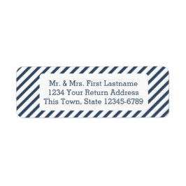 Diagonale streep Navy blauw Etiket