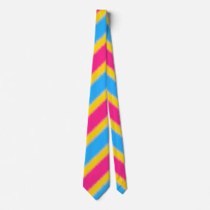 Diagonale streep Pansexual Flag Stropdas