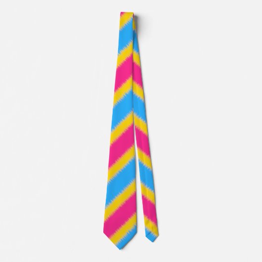 Diagonale streep Pansexual Flag Stropdas (Voorkant)