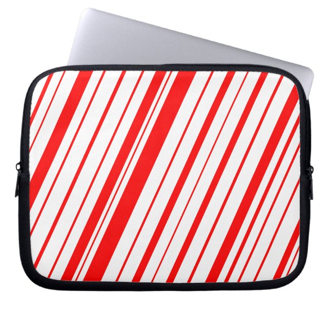 Diagonale streep ~ rood laptop sleeve (Voorkant)
