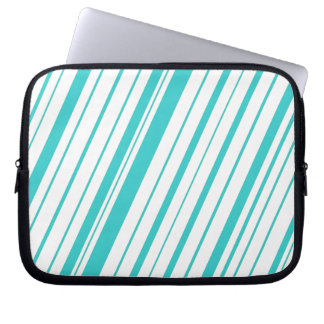 Diagonale streep ~ Turquoise Laptop Sleeve