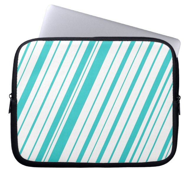 Diagonale streep ~ Turquoise Laptop Sleeve (Voorkant)