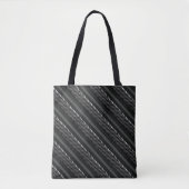 Diagonale streepprint met twee patronen tote bag (Voorkant)