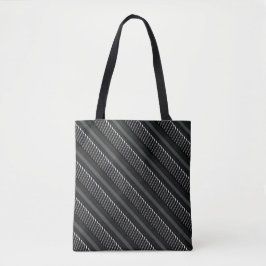Diagonale streepprint met twee patronen tote bag