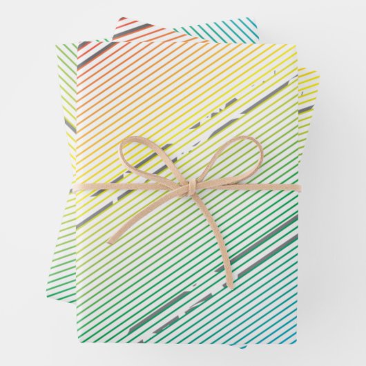 Diagonale strepen achtergrond 10 inpakpapier vel (In situ)