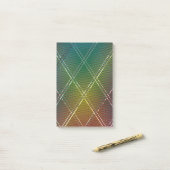 Diagonale strepen achtergrond 11 post-it® notes (Op bureau)