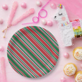 Diagonale strepen achtergrond papieren bordje (Feest)