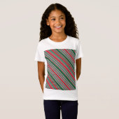 Diagonale strepen achtergrond t-shirt (Voorkant volledig)