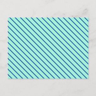 Diagonale strepen - aqua en marineblauw briefkaart