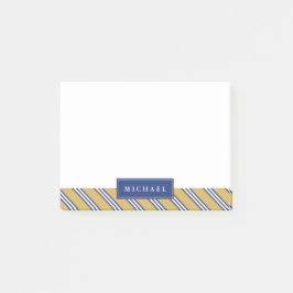 Diagonale strepen | Blauw en geel | Aangepaste naa Post-it® Notes