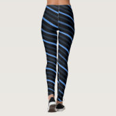 Diagonale strepen - Blauw Leggings (Achterkant)