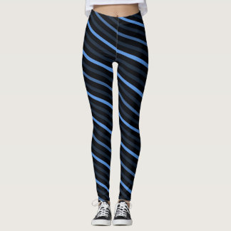 Diagonale strepen - Blauw Leggings