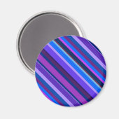 Diagonale strepen in blauw en paars magneet (Voorkant / Achterkant)