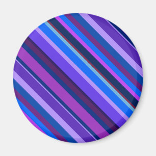 Diagonale strepen in blauw en paars magneet