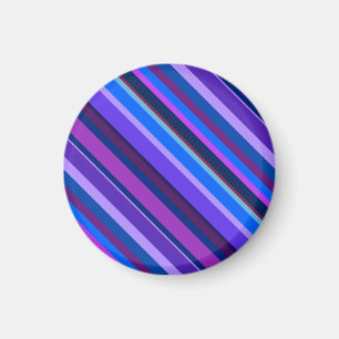 Diagonale strepen in blauw en paars magneet