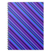 Diagonale strepen in blauw en paars notitieboek (Voorkant)
