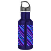 Diagonale strepen in blauw en paars waterfles  (Achterkant)