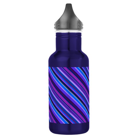 Diagonale strepen in blauw en paars waterfles  (Links)