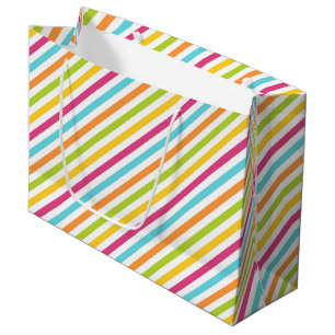 Diagonale strepen in levendige kleuren groot cadeauzakje