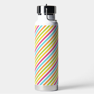 Diagonale strepen in levendige kleuren waterfles