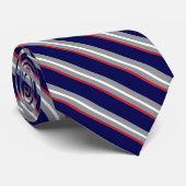 Diagonale strepen in wit, rood, grijs en marinebla stropdas (Opgerold)