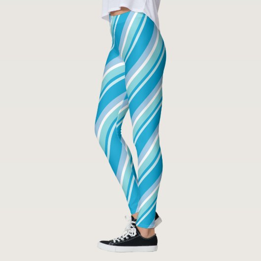 Diagonale strepen licht blauw leggings (Links)