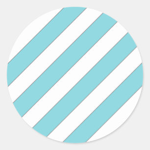 diagonale strepen lichtblauw ronde sticker