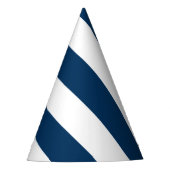 Diagonale strepen: Marineblauw Feesthoedjes (Voorkant)