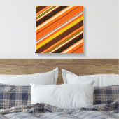 Diagonale strepen met "aardekleurige" kleuren canvas afdruk (Insitu (Slaapkamer))