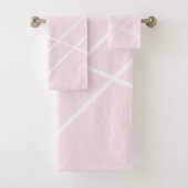 Diagonale strepen op blush roze bad handdoek (Insitu)