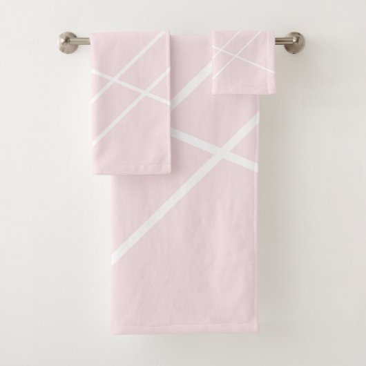 Diagonale strepen op blush roze bad handdoek (Insitu)