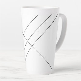 Diagonale strepen op zwart en wit latte Mok