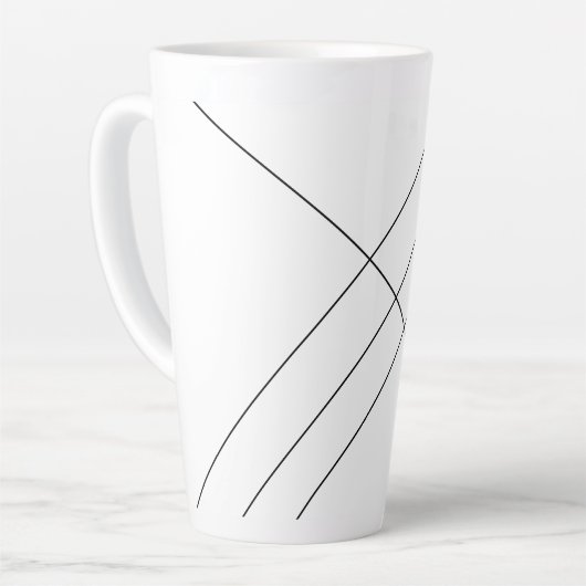 Diagonale strepen op zwart en wit latte Mok (Linkerhoek)