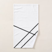Diagonale strepen op zwarte doekset bad handdoek (Handdoek)