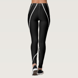 Diagonale strepen op zwarte en witte Leggings