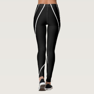 Diagonale strepen op zwarte en witte Leggings