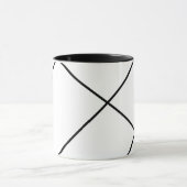 Diagonale strepen op zwarte en witte Mok (Midden)