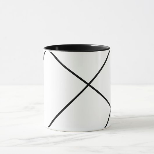 Diagonale strepen op zwarte en witte Mok (Midden)